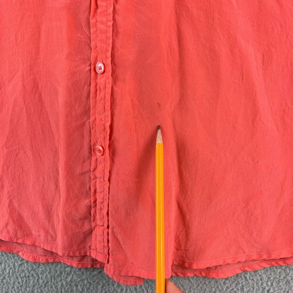 Club Monaco Womens Blouse Pink 100% Silk Button Up Long Sleeves Small - Picture 8 of 9
